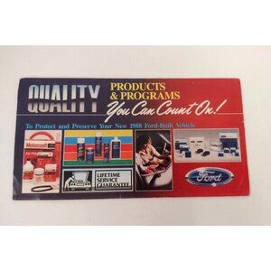 VTG Ford 1988 Advertisement Parts & Services Guarantees Ad Product Car